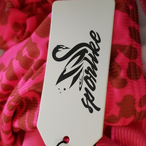 SPORLIKE Ruffle High Waist Swimsuit Hot Pink & Leopard Bikini Set Size XL - Picture 9 of 11